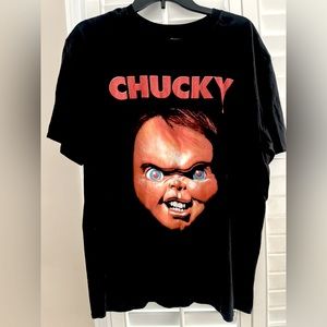 CHUCKY Face logo Movie Halloween Graphic Tee Shirt Sz XL